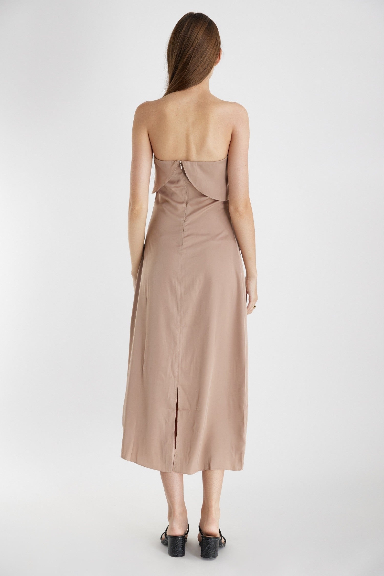 May Tiered Strapless Dress - Blush