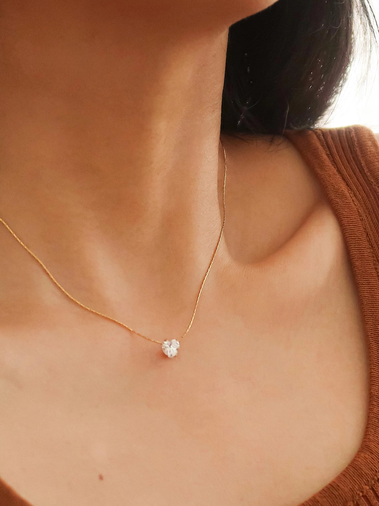 Melody Petite CZ Necklace - Round/Heart