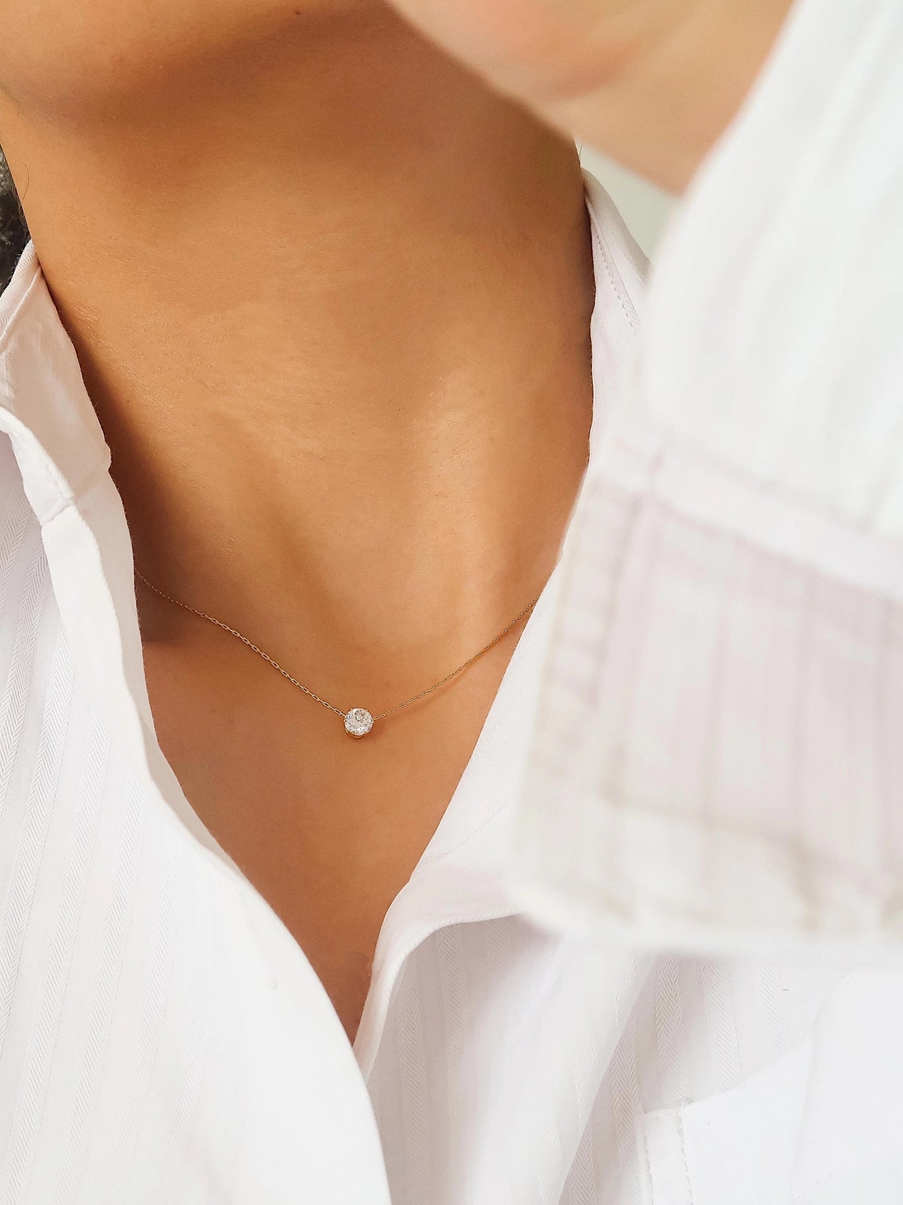 Melody Petite CZ Necklace - Round/Heart