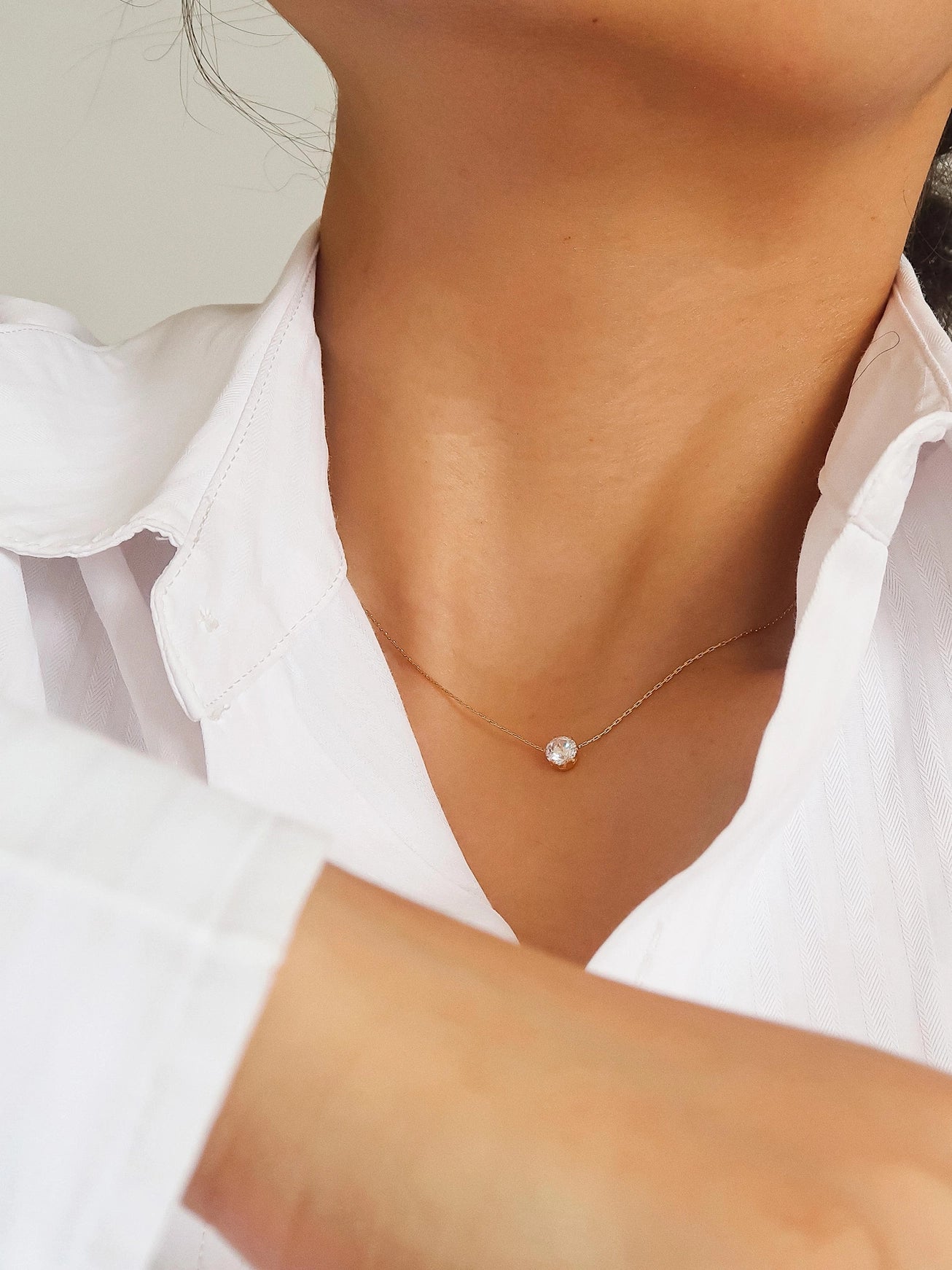 Melody Petite CZ Necklace - Round/Heart