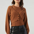 Load image into Gallery viewer, Monica Ribbed Knit Cropped Cardigan - Chocolate
