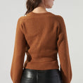 Load image into Gallery viewer, Monica Ribbed Knit Cropped Cardigan - Chocolate
