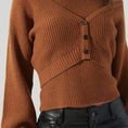 Load image into Gallery viewer, Monica Ribbed Knit Cropped Cardigan - Chocolate
