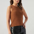 Load image into Gallery viewer, Monica Ribbed Knit Racer Sweater Tank - Chocolate
