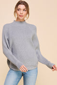 Load image into Gallery viewer, Mya Ribbed Mock Neck Sweater - Grey/Off White
