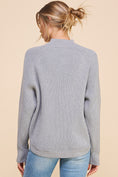 Load image into Gallery viewer, Mya Ribbed Mock Neck Sweater - Grey/Off White
