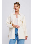 Load image into Gallery viewer, Blake Oversized Denim Twill Shacket - Cream
