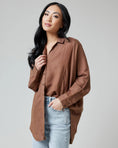 Load image into Gallery viewer, Paige Oversized Button-Up Shirt - Cocoa
