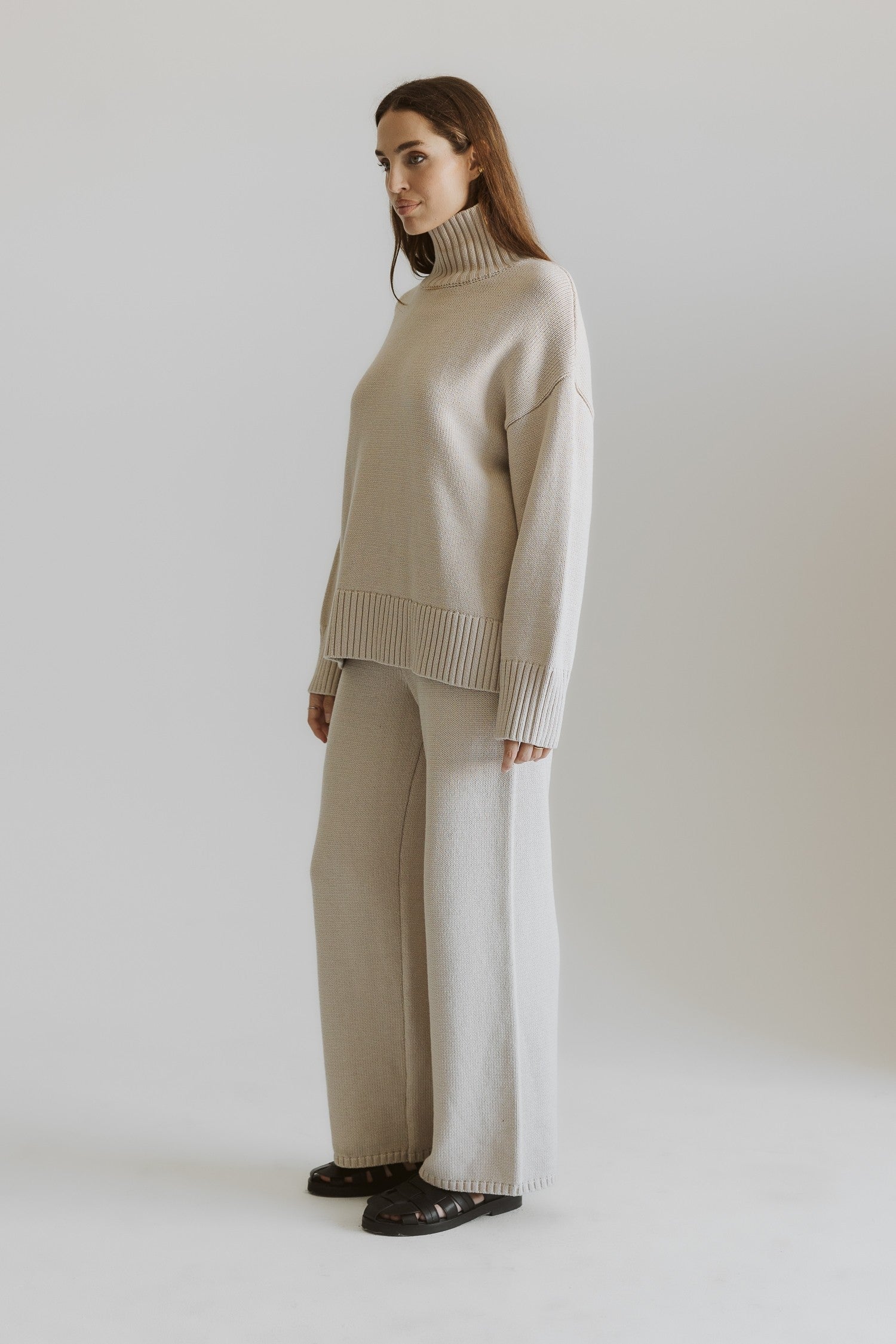 Phoebe Turtleneck Sweater - Beige