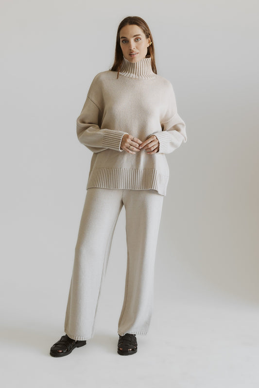 Phoebe Turtleneck Sweater - Beige