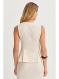 Load image into Gallery viewer, Lola Sleeveless Pleated Vest - Cream
