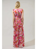 Load image into Gallery viewer, Charlotte Pleated Floral Maxi Dress- Coral Multi

