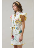 Load image into Gallery viewer, Elena Postcard Ruffle Collared Mini Dress
