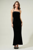 Load image into Gallery viewer, Rachel Velvet Strapless Maxi Dress - Black
