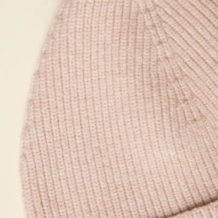 Riley Ribbed Pom Beanie - Oatmeal