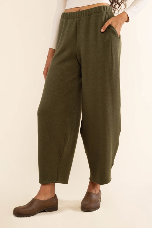 Sabrina Faux Cashmere Lantern Pants - Olive