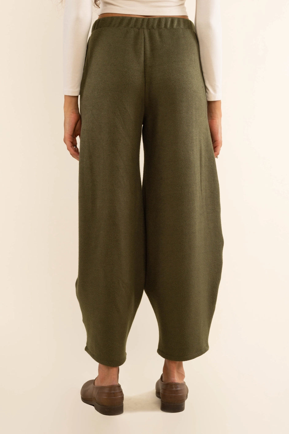 Sabrina Faux Cashmere Lantern Pants - Olive