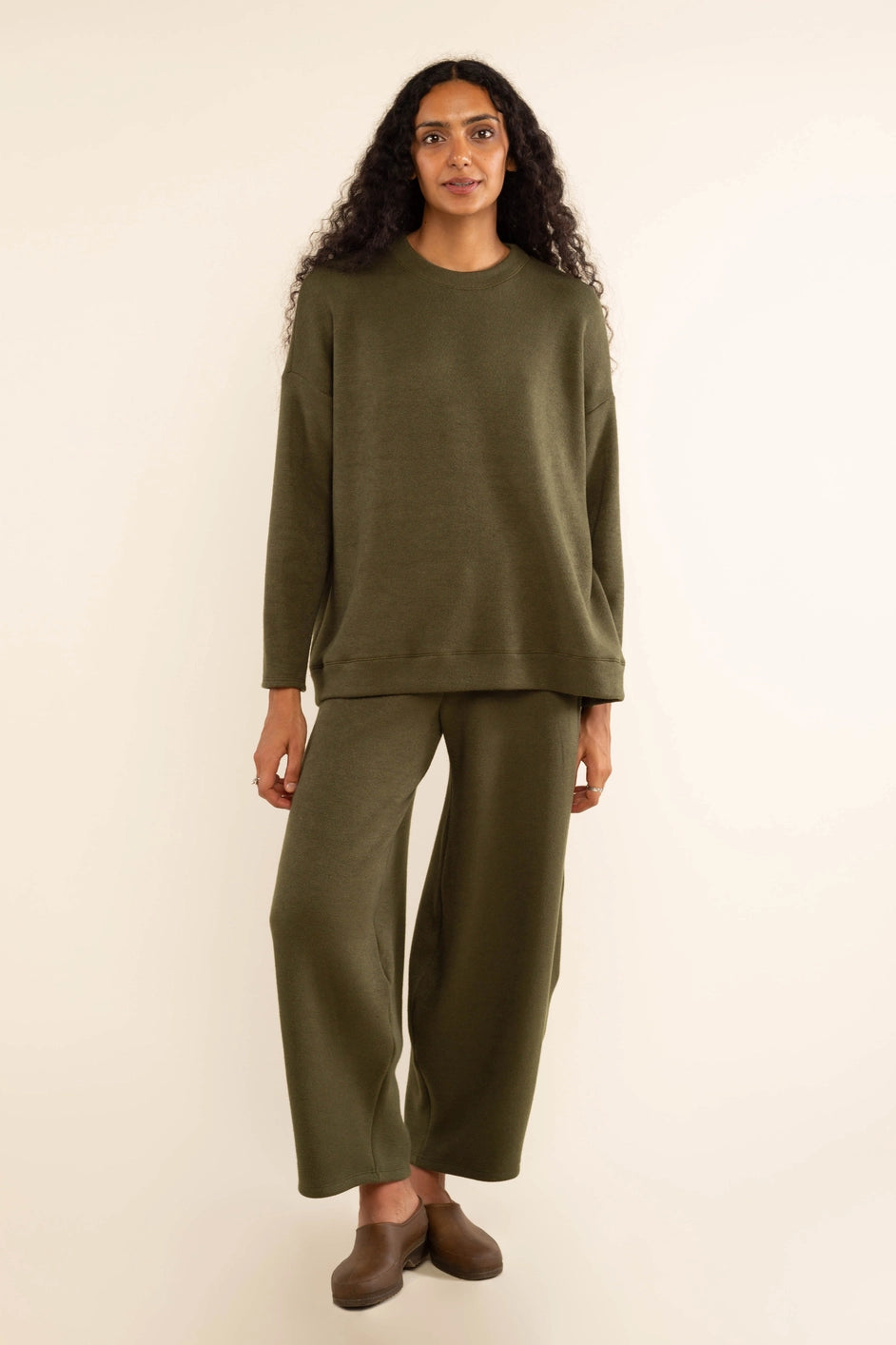 Sabrina Faux Cashmere Lantern Pants - Olive