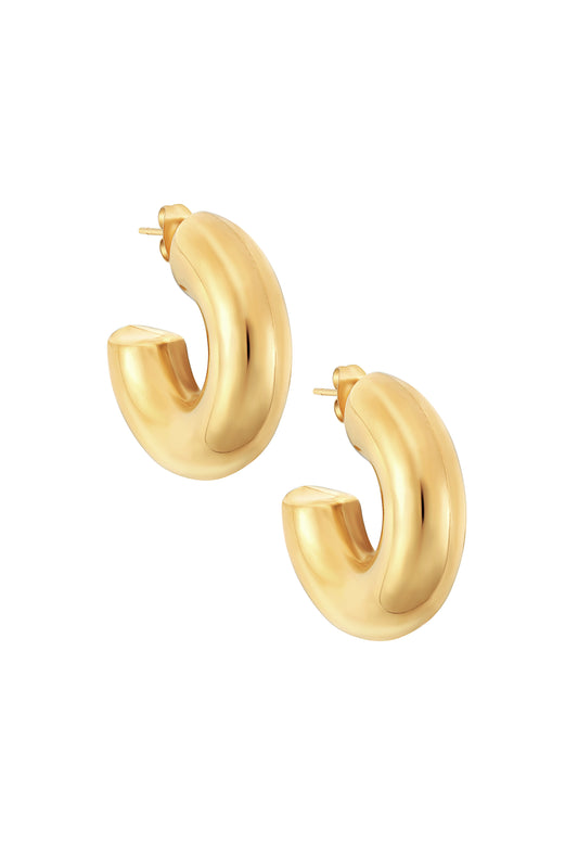 Sade Tube Hoop Earrings - Gold