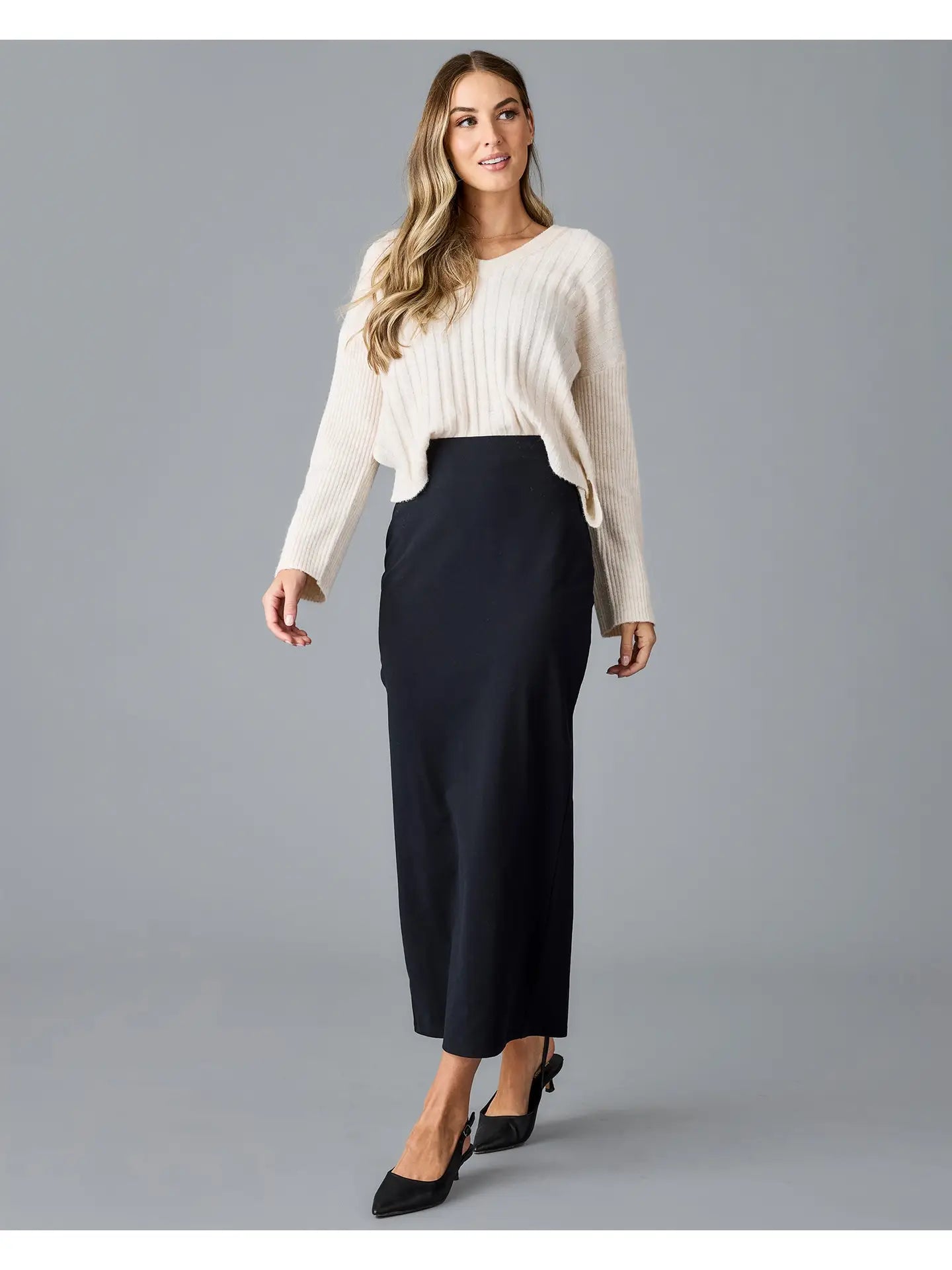 Sadie Straight Maxi Skirt - Black