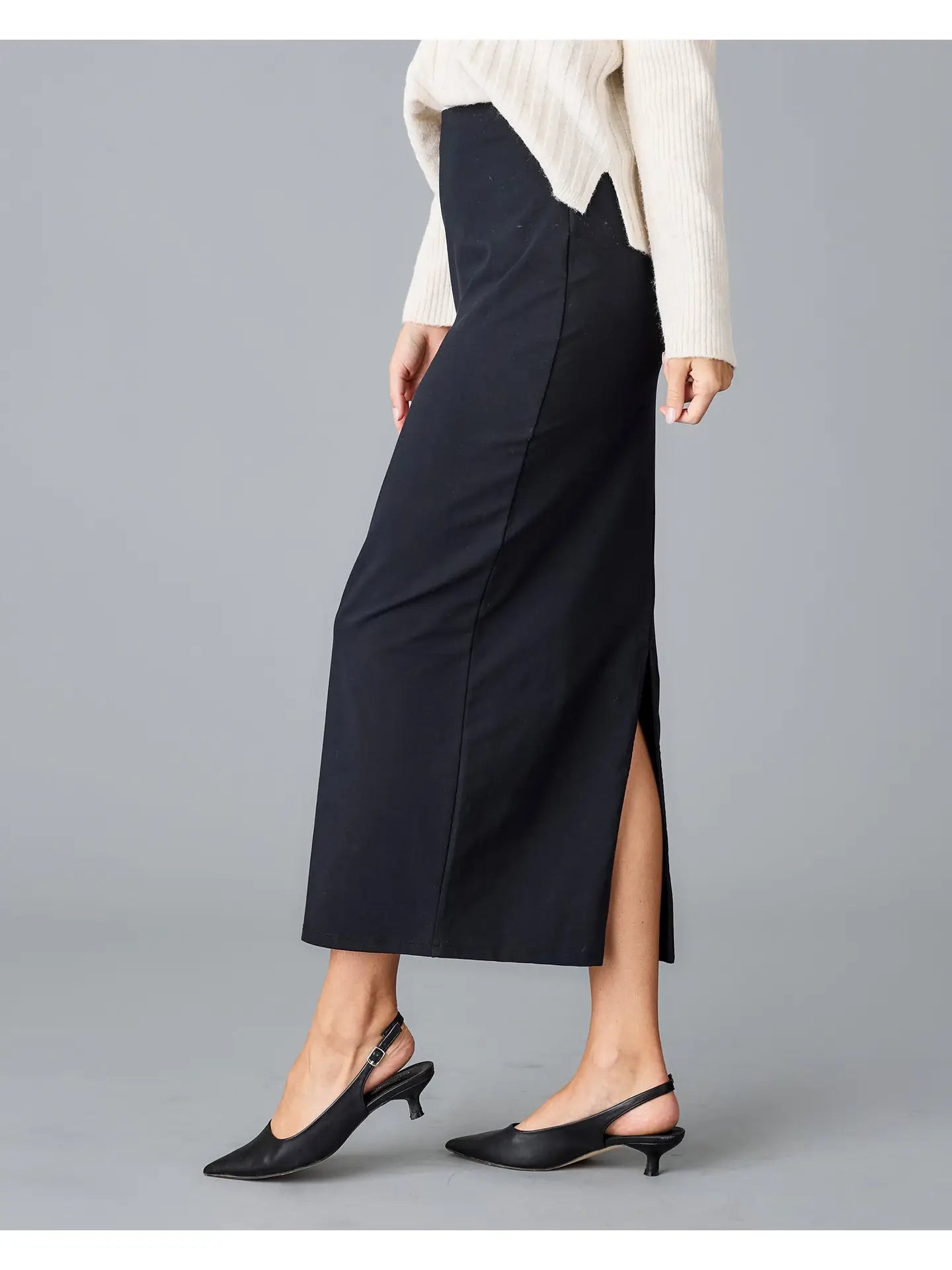 Sadie Straight Maxi Skirt - Black