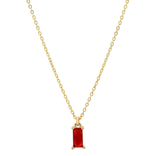 Selena Tiny Emerald Cut Necklace - 14k Gold Filled