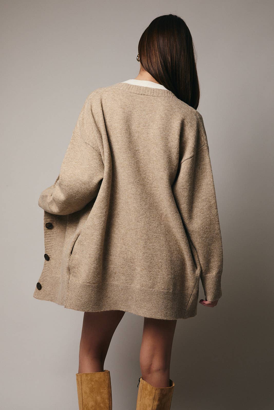 Setsuko Oversized Long Cardigan - Mocha