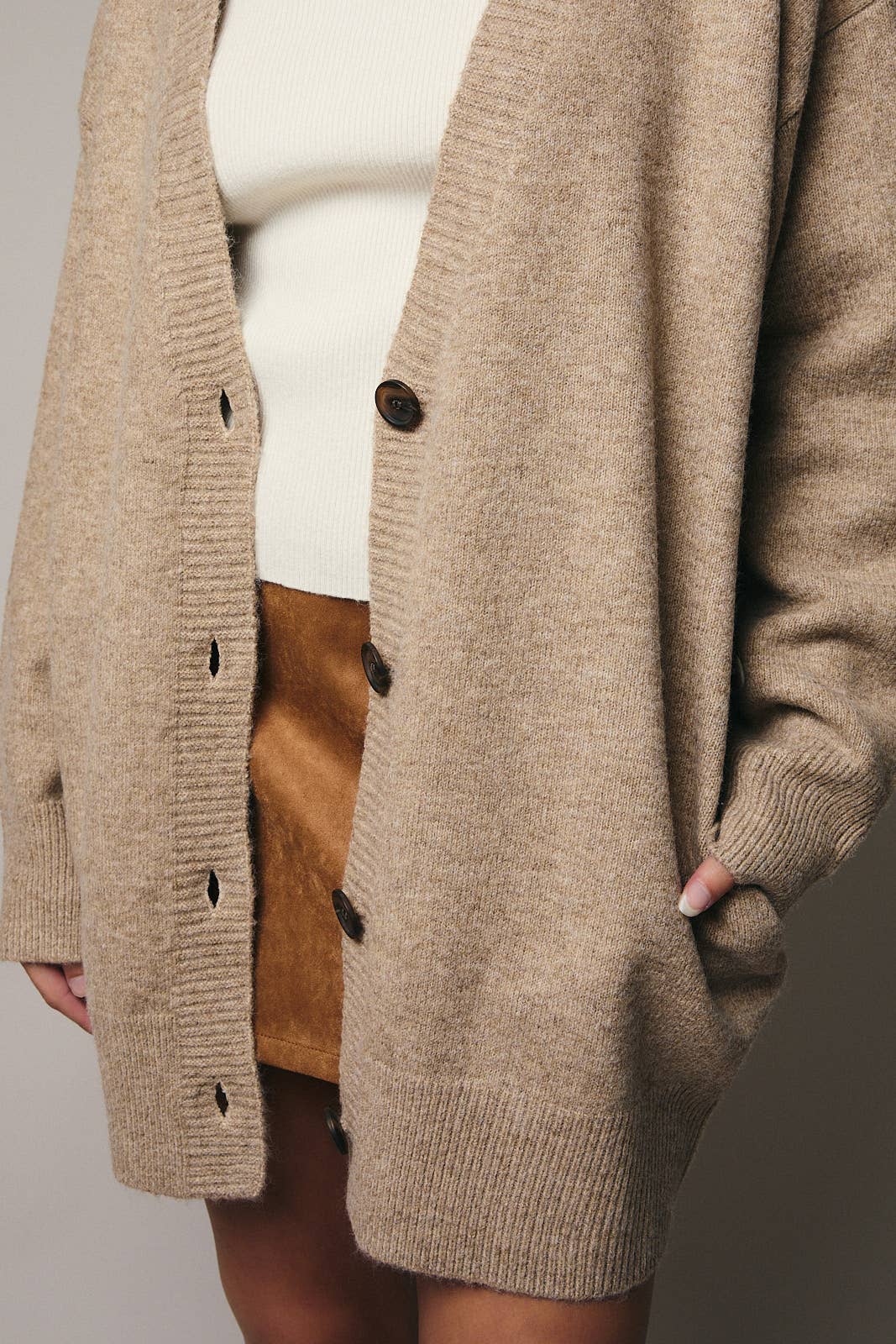 Setsuko Oversized Long Cardigan - Mocha