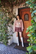 Load image into Gallery viewer, Susie Ribbon Tie Cable Knit Cardigan - Strawberry Milk

