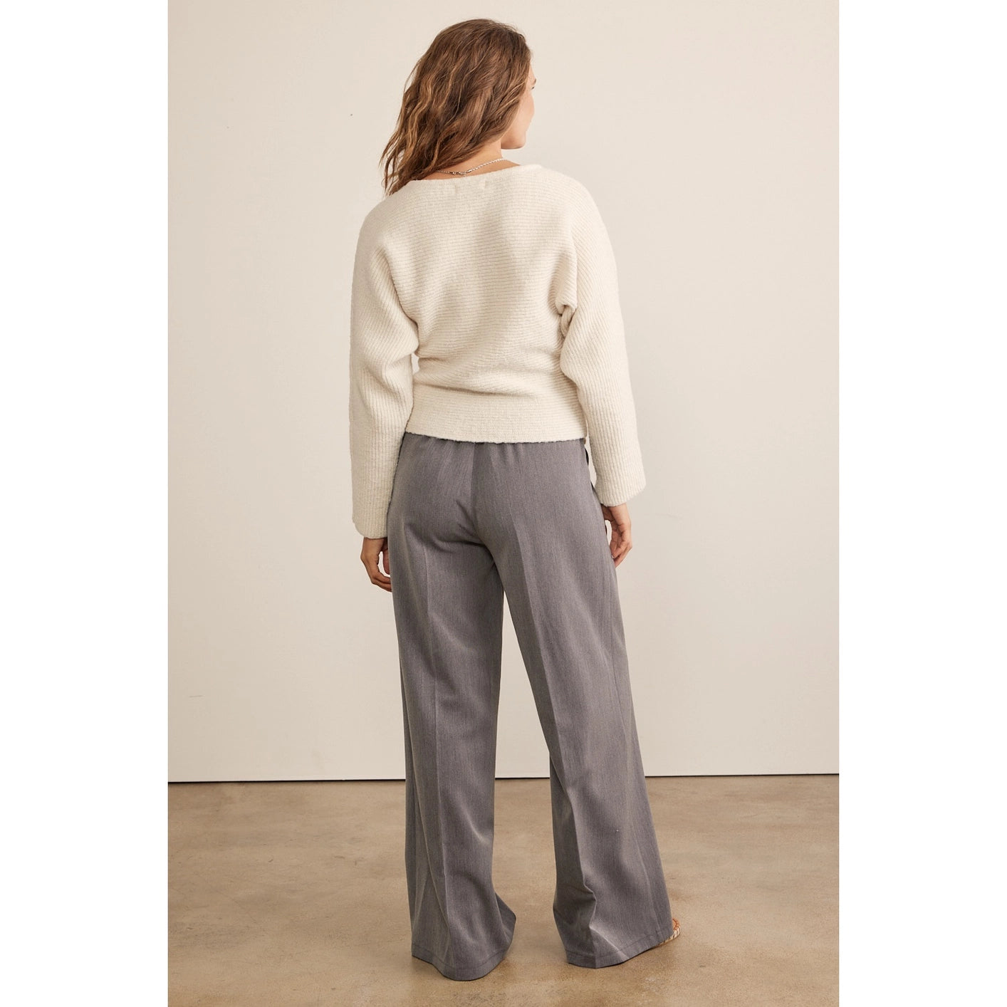 Taylor Drawstring Wide Leg Pants - Gray