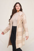 Load image into Gallery viewer, Tiffany Plaid Long Cardigan - Curvy
