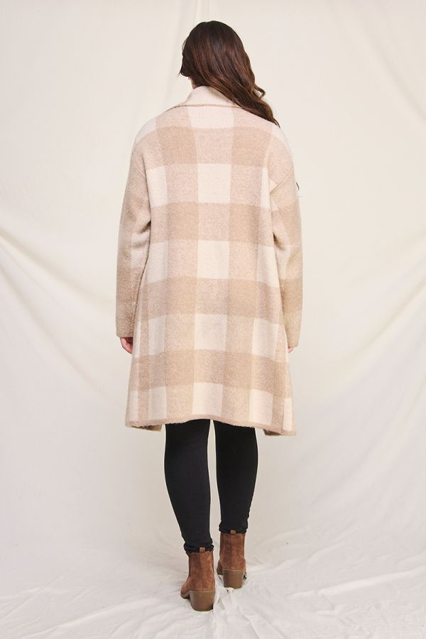 Tiffany Plaid Long Cardigan - Curvy