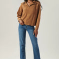 Load image into Gallery viewer, Tina Half Zip Cable Knit Sweater - Mocha
