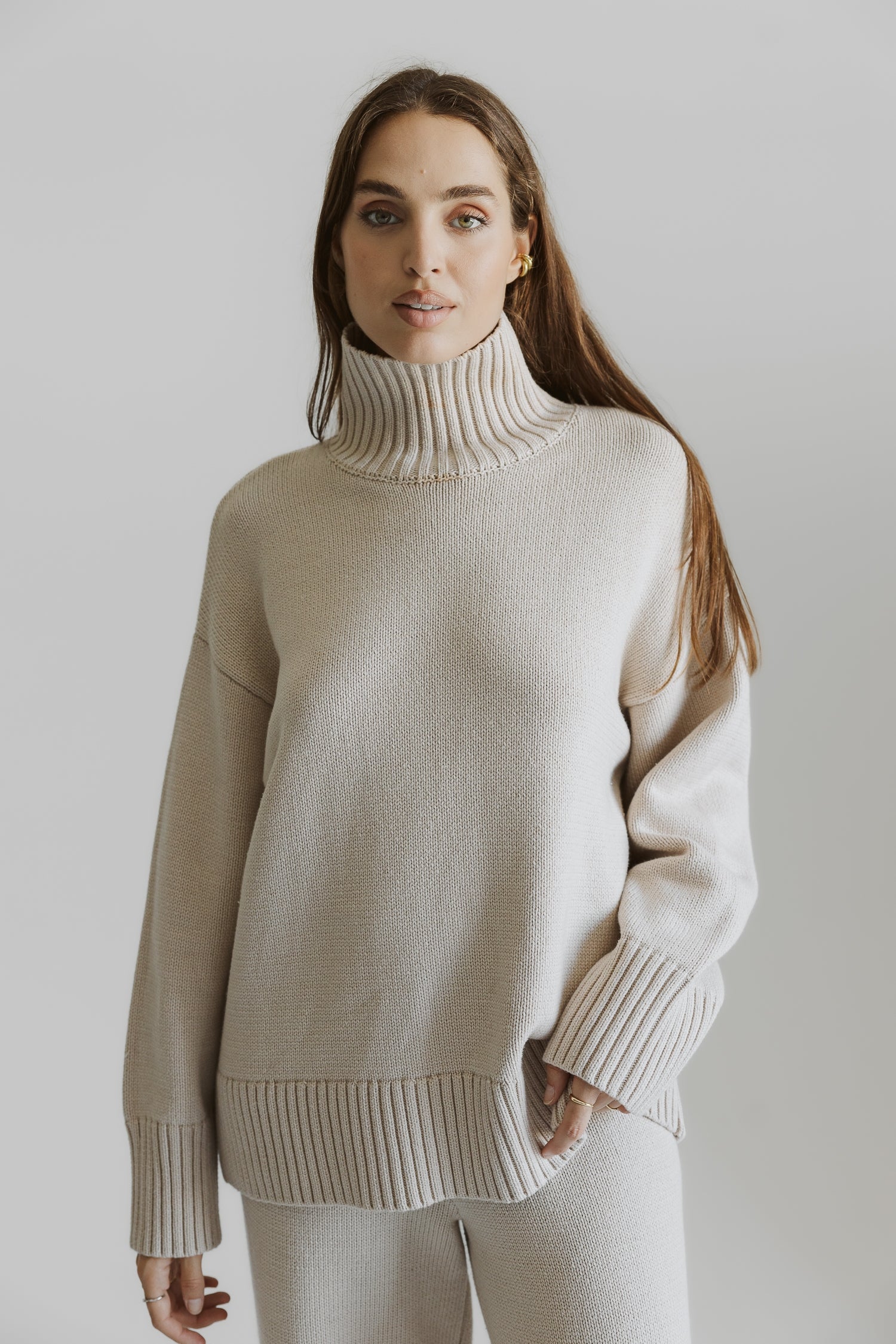 Phoebe Turtleneck Sweater - Beige