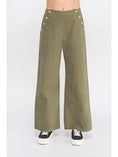 Load image into Gallery viewer, Mason Twill Button Wide Leg Pants - Olive
