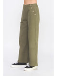 Load image into Gallery viewer, Mason Twill Button Wide Leg Pants - Olive
