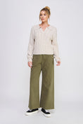 Load image into Gallery viewer, Mason Twill Button Wide Leg Pants - Olive
