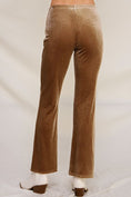 Load image into Gallery viewer, Farrah Velvet Pinstripe Bootcut Pants - Toffee
