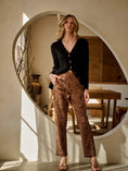 Load image into Gallery viewer, Victoria Faux Suede Snake Pants - Brown
