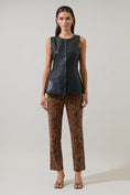 Load image into Gallery viewer, Victoria Faux Suede Snake Pants - Brown
