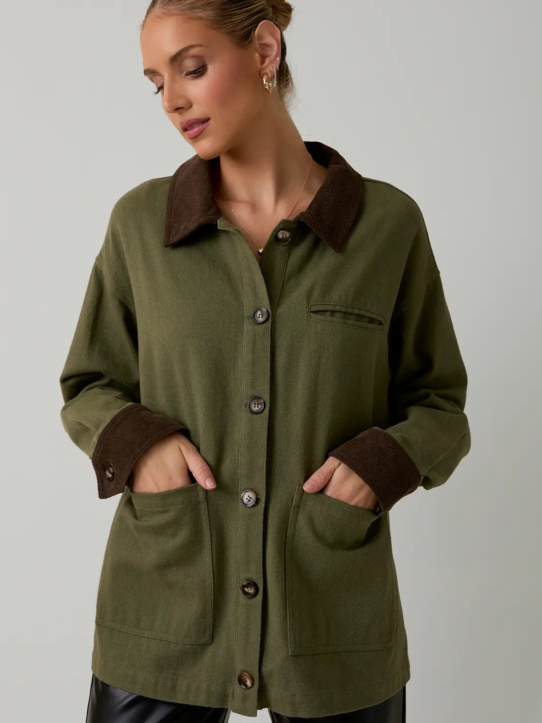 Winona Barn Jacket - Olive/Brown