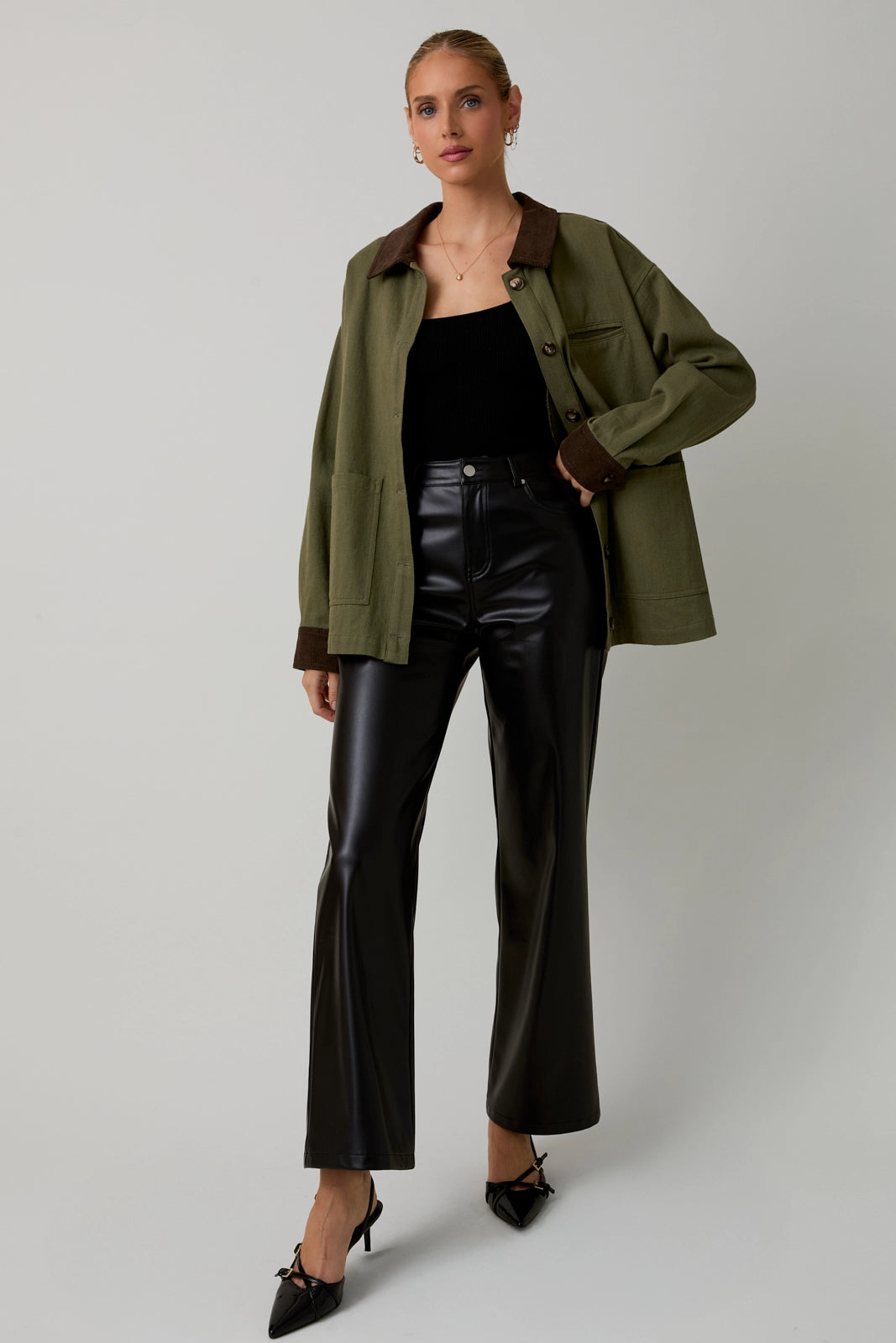 Winona Barn Jacket - Olive/Brown