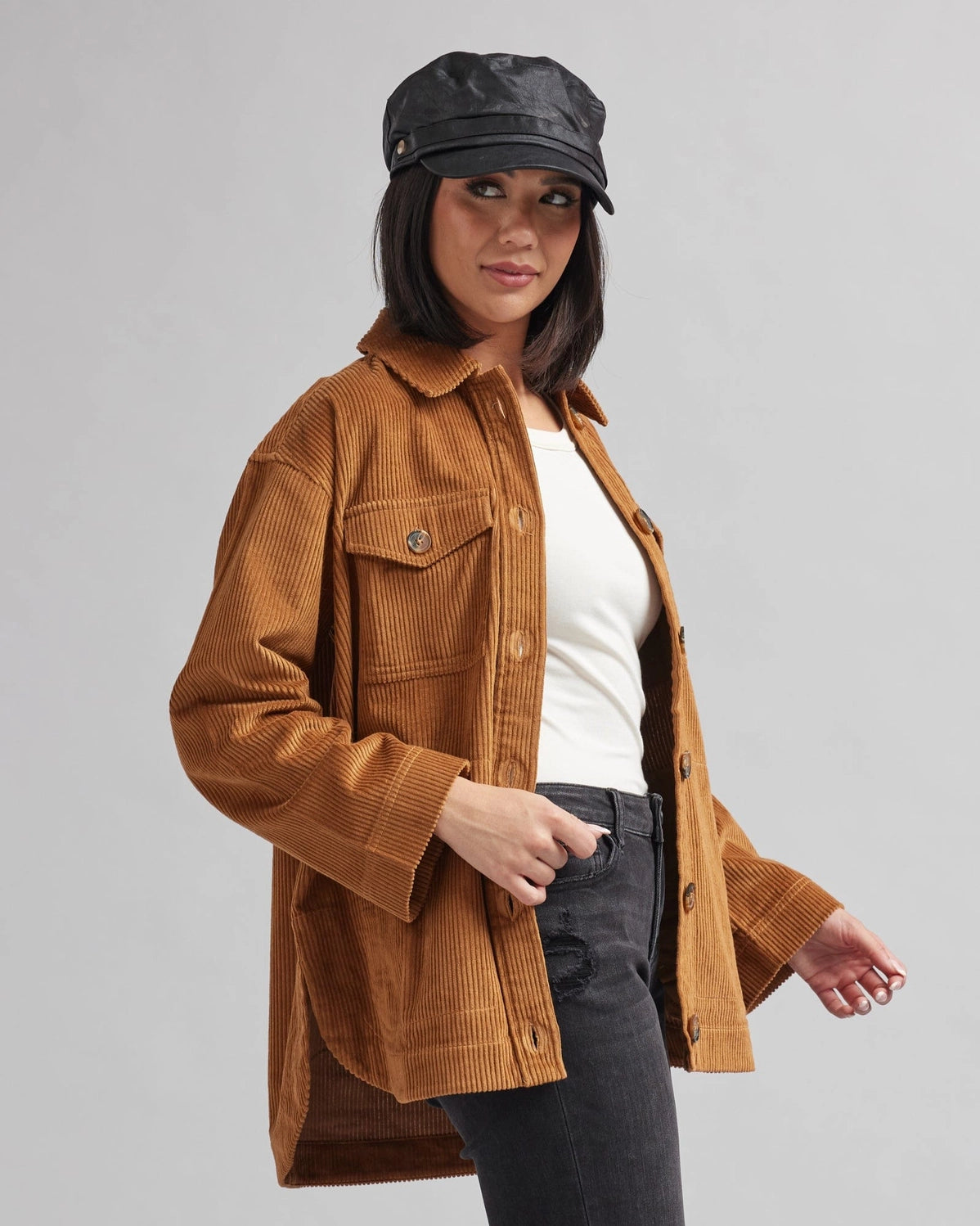 Zarya Corduroy Shirt Jacket - Camel