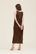 Load image into Gallery viewer, Celine Sleeveless Pleated Midi Dress - Acorn
