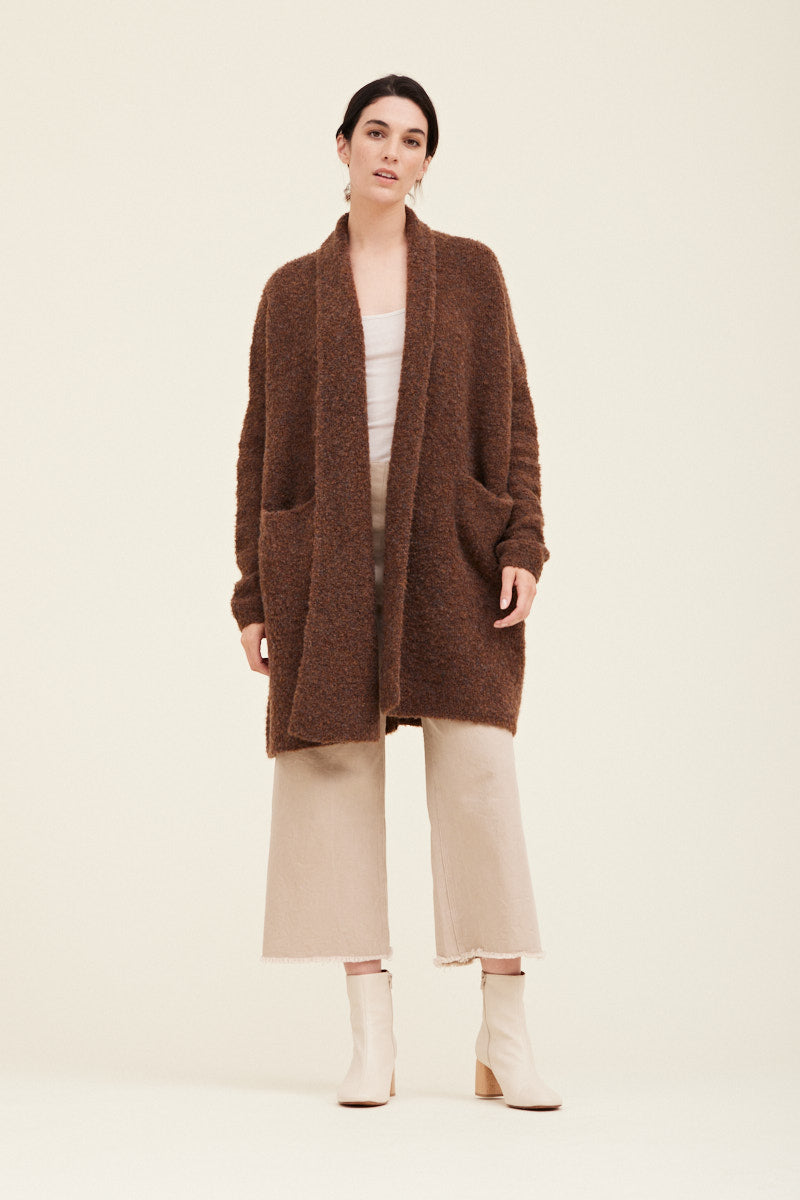 Sienna Open Front Shawl Cardigan - Bronze