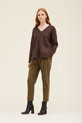 Load image into Gallery viewer, Taryn V-Neck Pocket Sweater - Dark Umber
